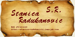Stanica Radukanović vizit kartica